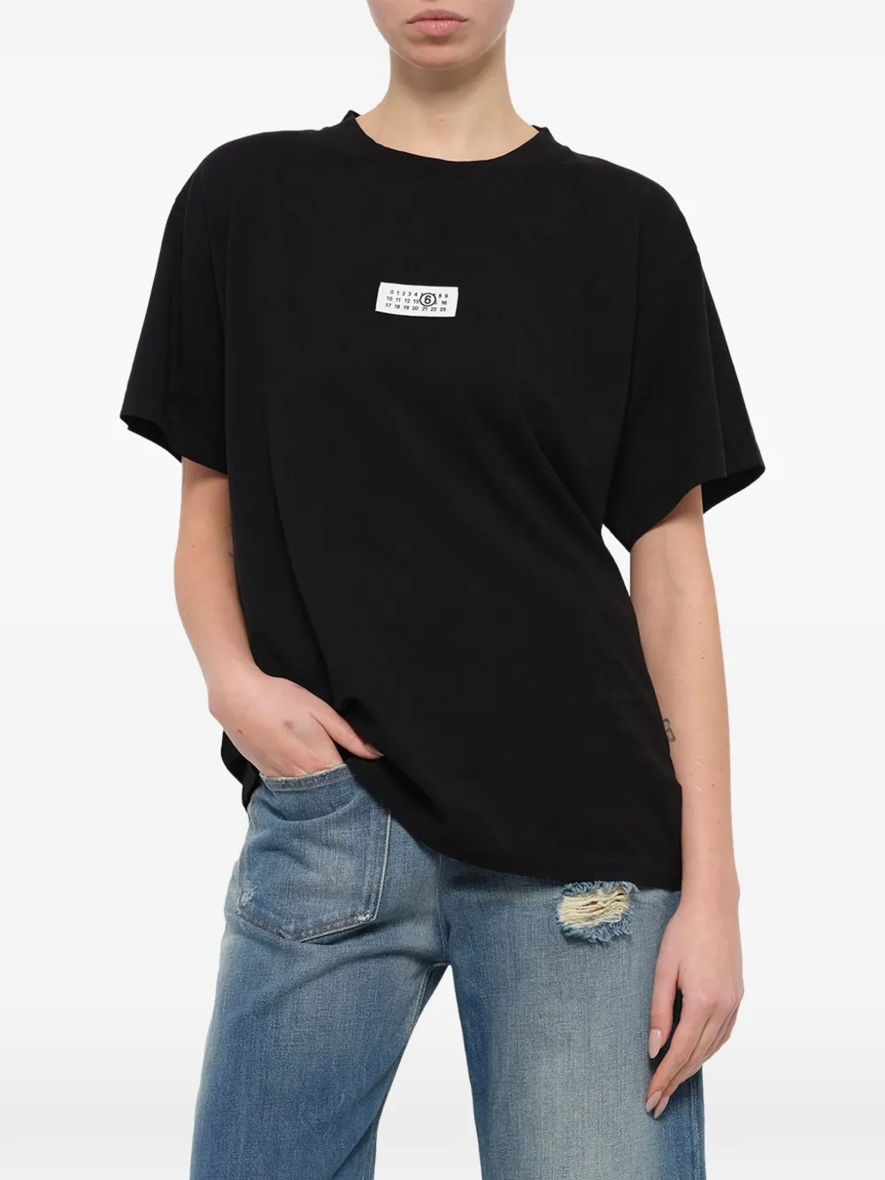 MM6 Maison Margiela T-shirt met logoprint Zwart