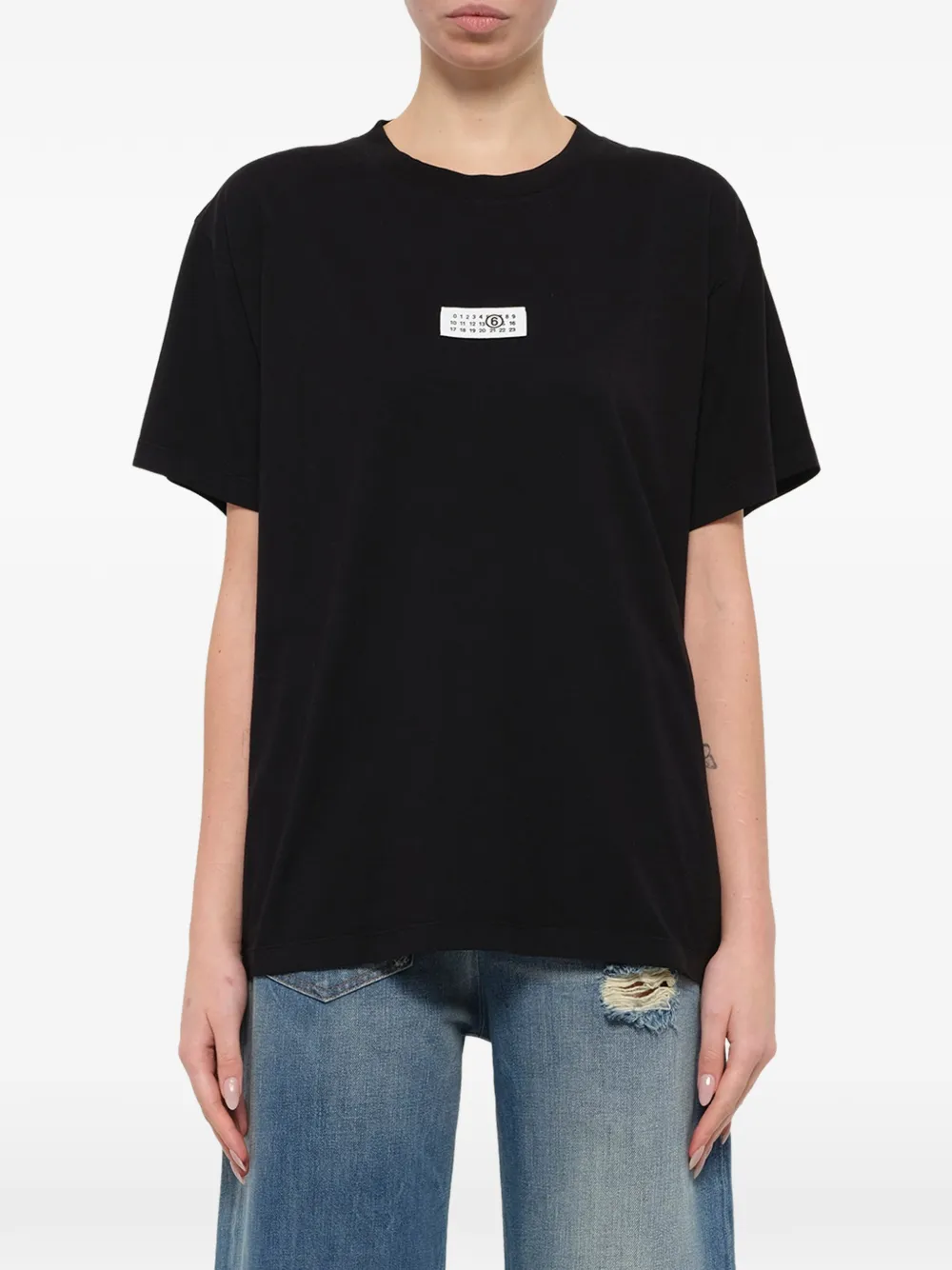 MM6 Maison Margiela T-shirt met logoprint Zwart