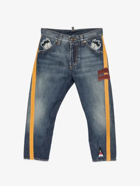DSQUARED2 2000s side-stripe cropped jeans