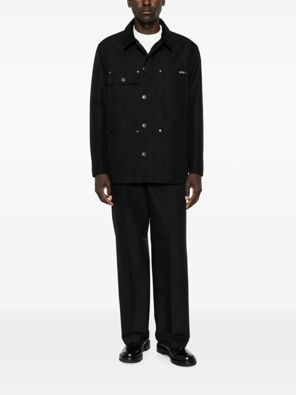 Prada Jack met logopatch en ribfluwelen kraag Zwart