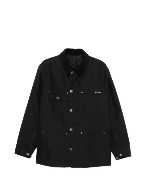 Prada corduroy-collar logo-patch jacket