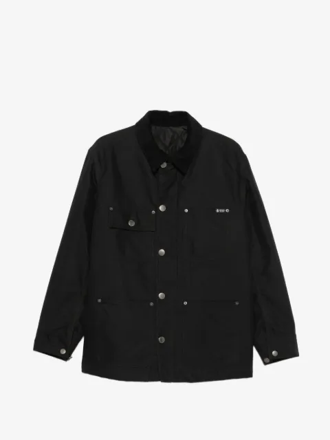 Prada corduroy-collar logo-patch jacket