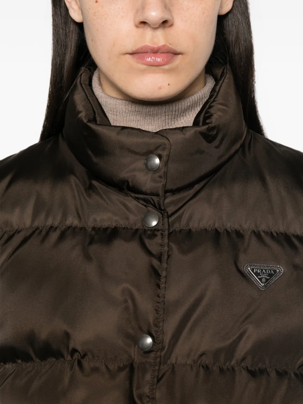 Prada Re-Nylon quilted gilet Bruin