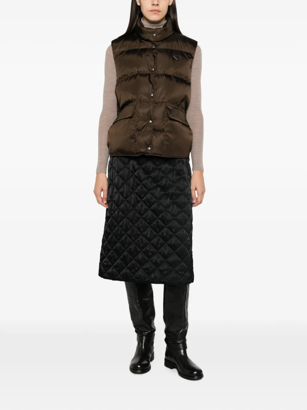 Prada Re-Nylon quilted gilet Bruin