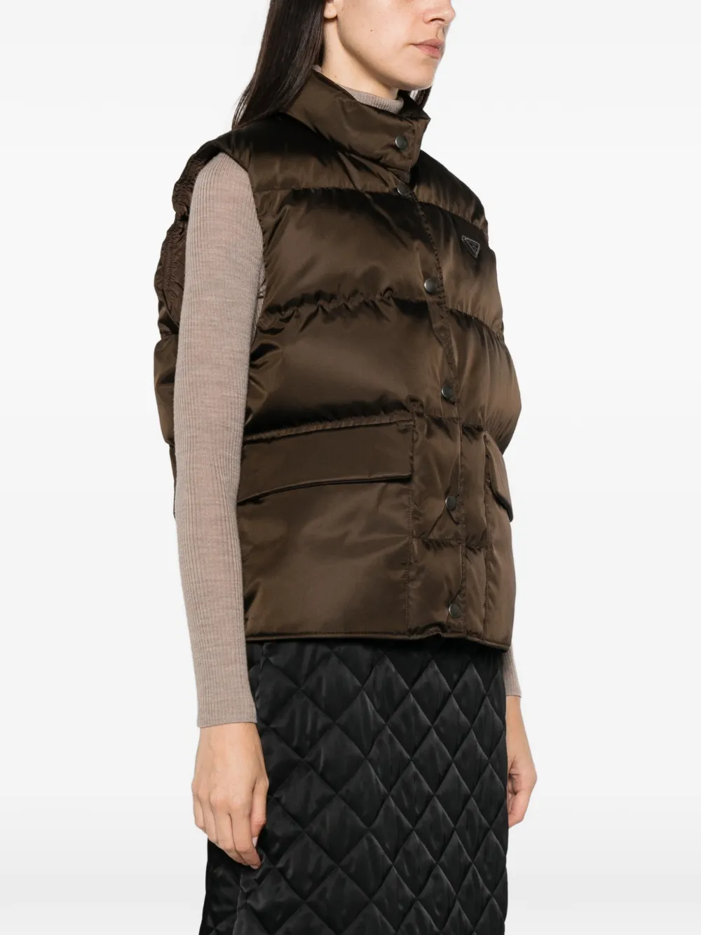 Prada Re-Nylon quilted gilet Bruin