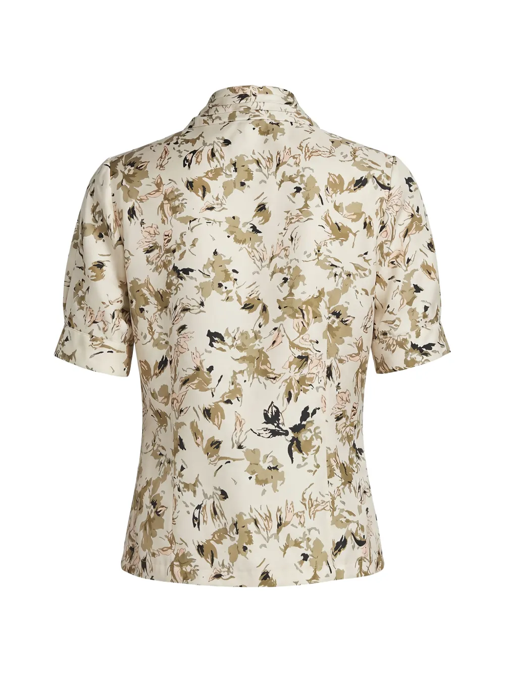 Max Mara printed silk twill shirt white Beige