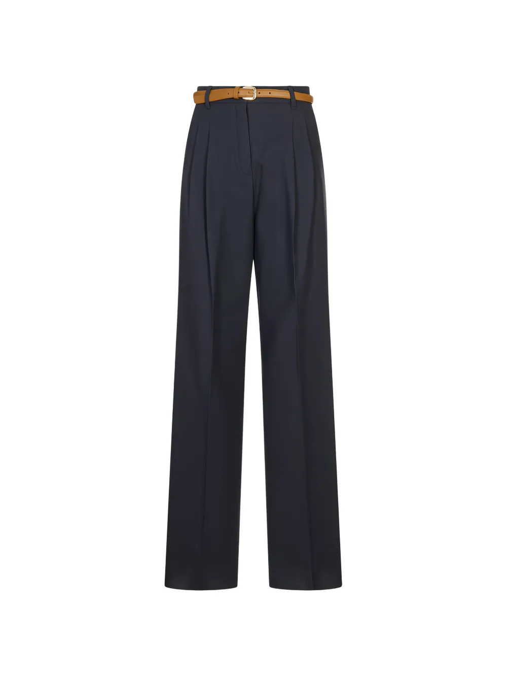 Max Mara Adunco belted cotton trousers - Blue