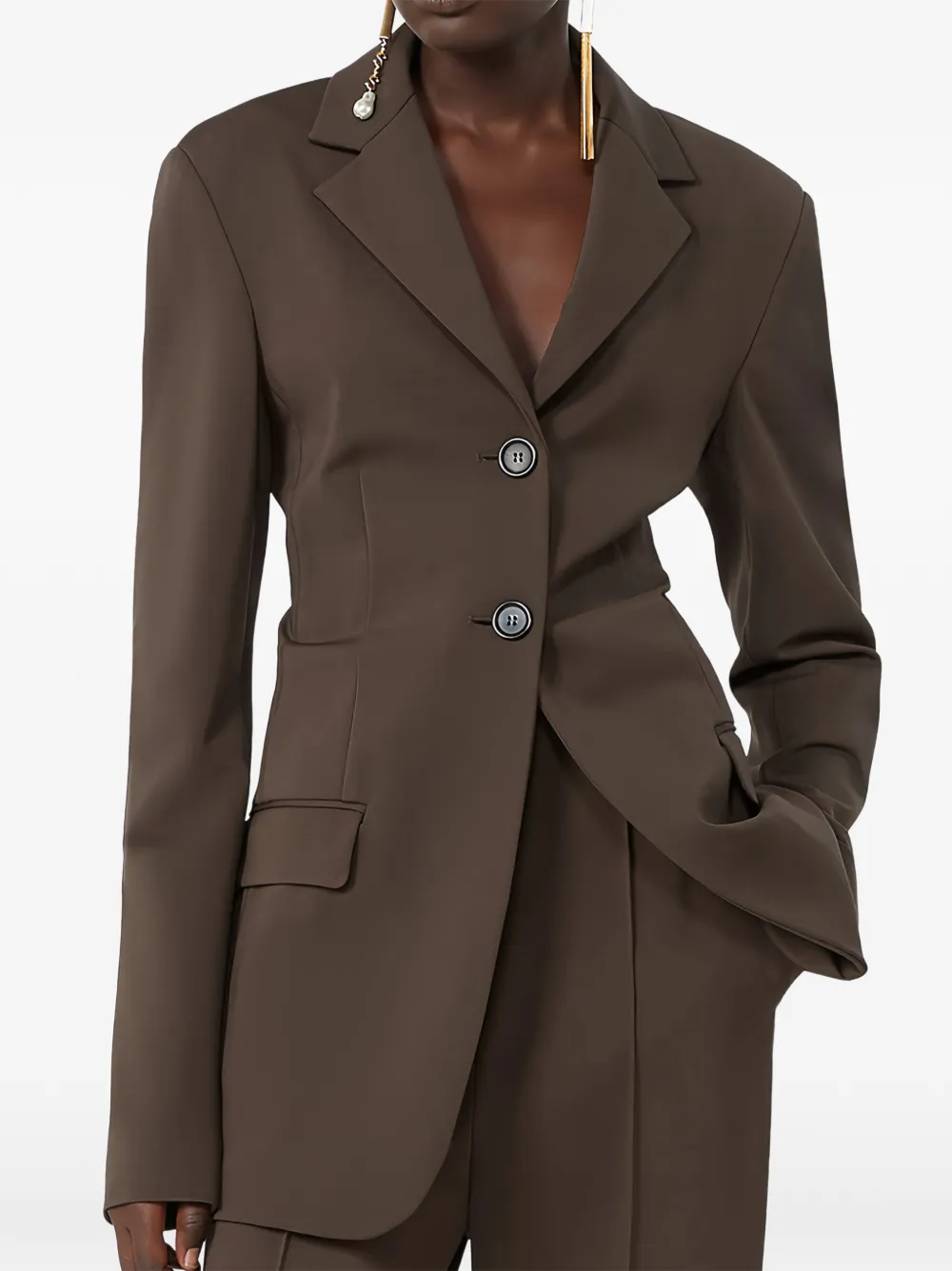 Sportmax Palo blazer met enkele rij knopen Bruin