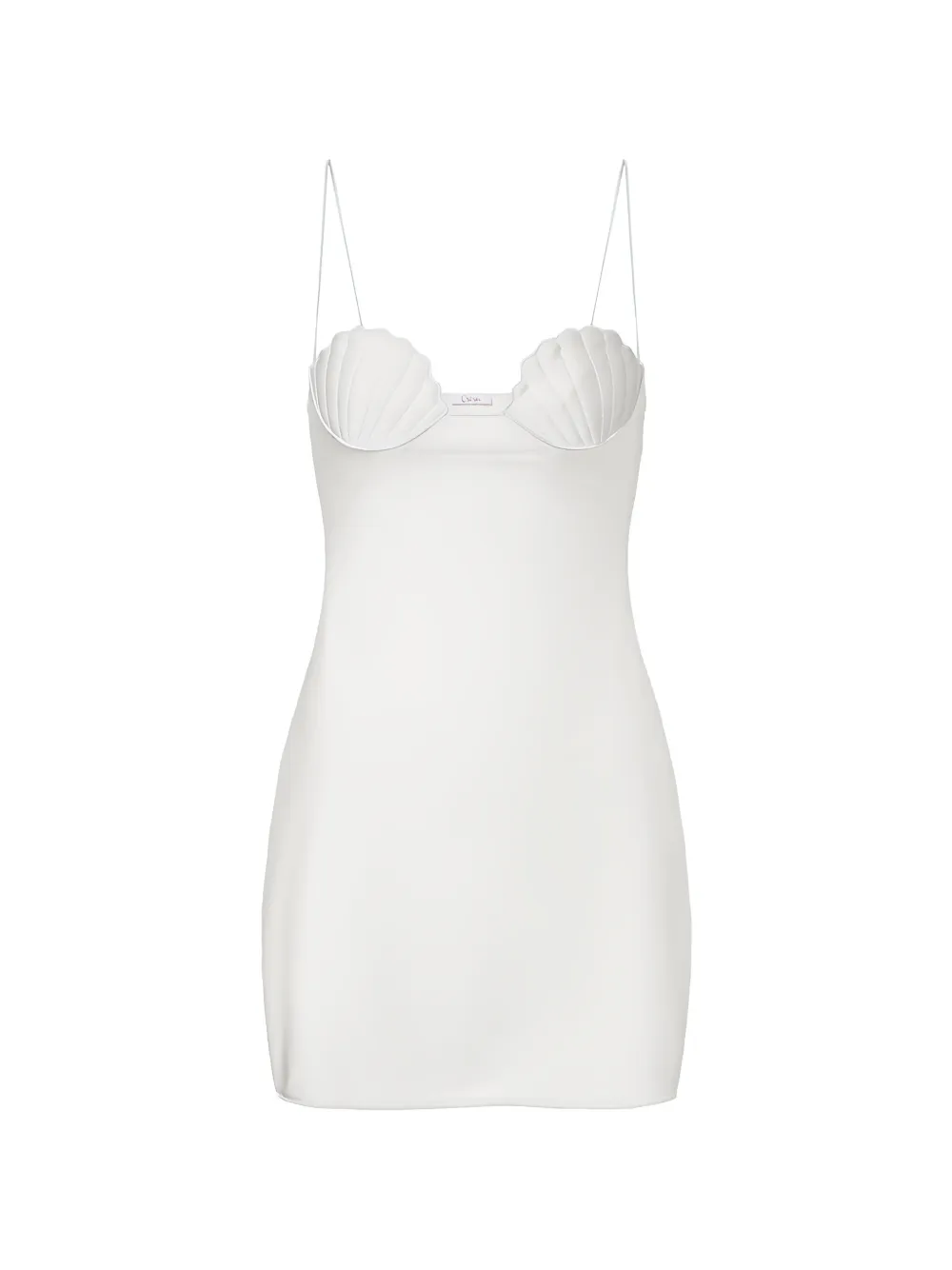 Oséree shell-detail satin-finish mini dress - Weiß