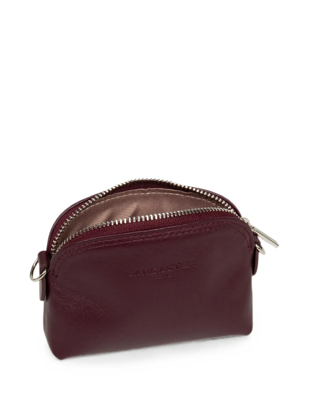 Lancaster Pm Paris Logo-debossed Chain-link Wallet In Burgundy