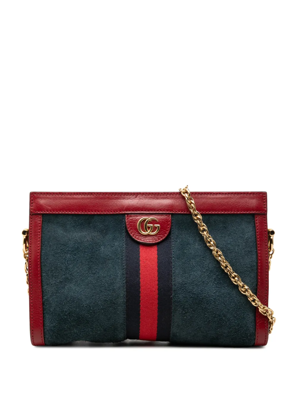 Gucci Pre-Owned 2000-2015 Small Suede Web Ophidia Chain crossbody bag - Blu
