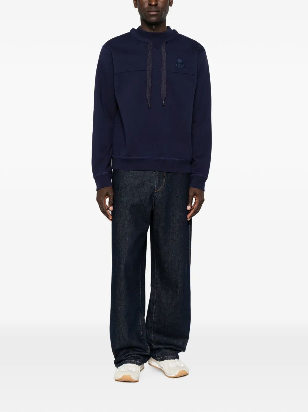 MARANT Trui met trekkoord en geborduurd logo Blauw