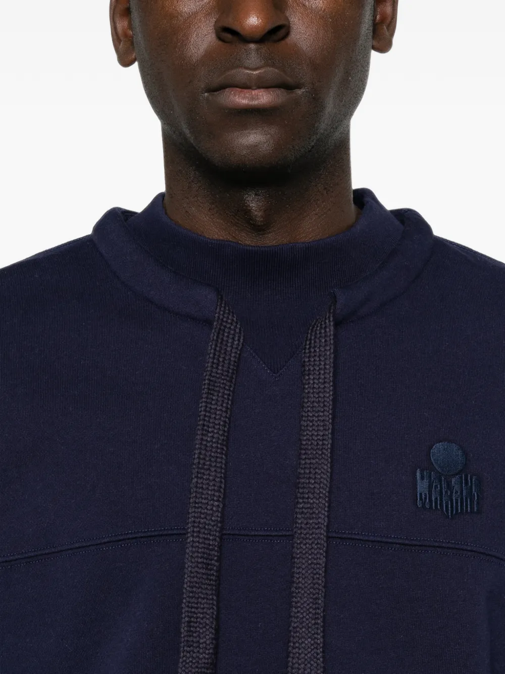 MARANT Trui met trekkoord en geborduurd logo Blauw