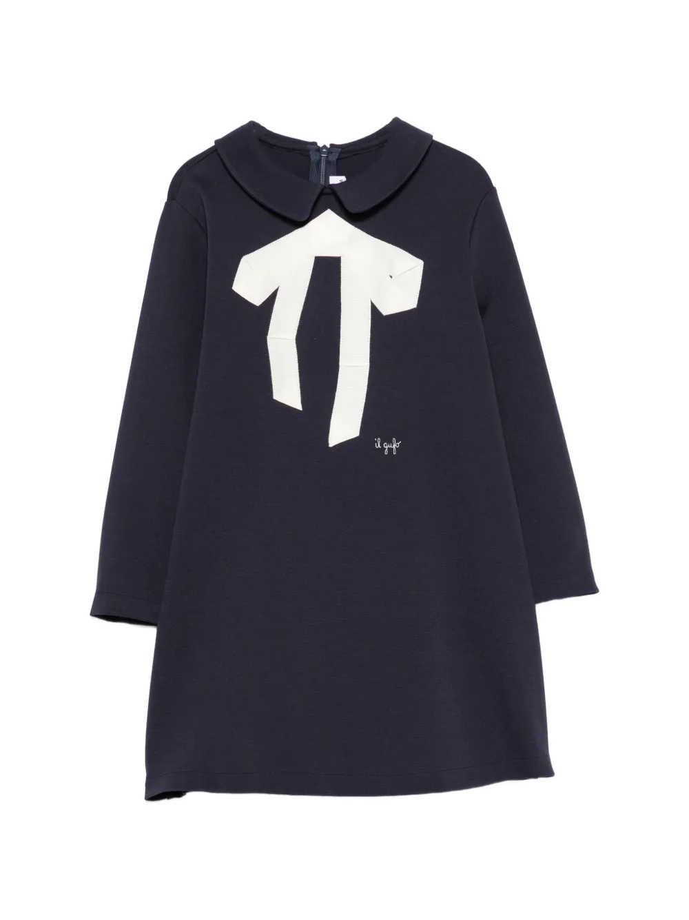Il Gufo bow-detail Peter Pan-collar dress - Blu