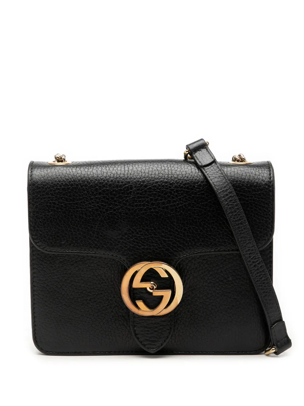 Gucci Pre-Owned 2016-2026 Small Dollar Calfskin Interlocking G crossbody bag - Nero