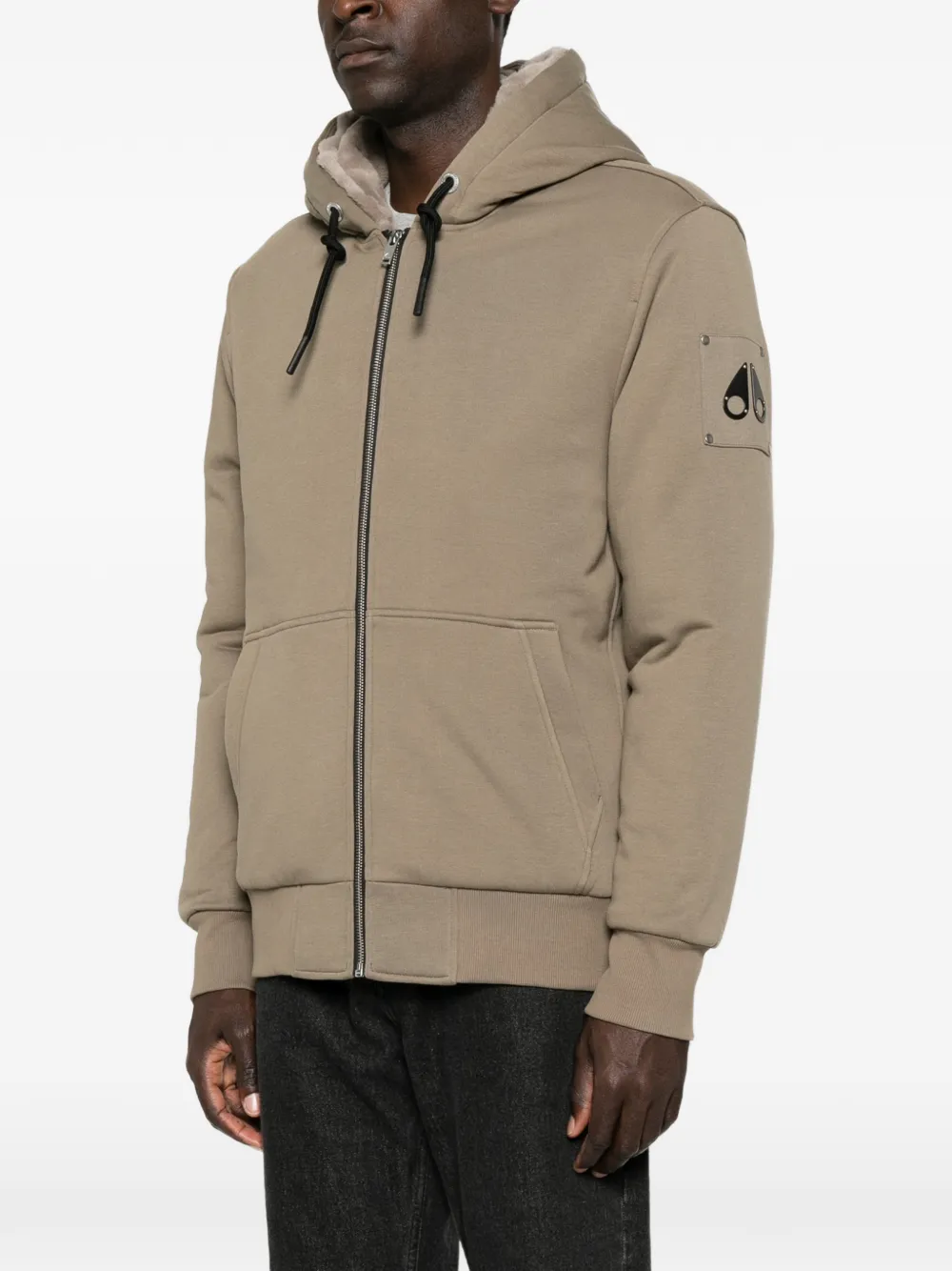 Moose Knuckles Sweater met logopatch Beige