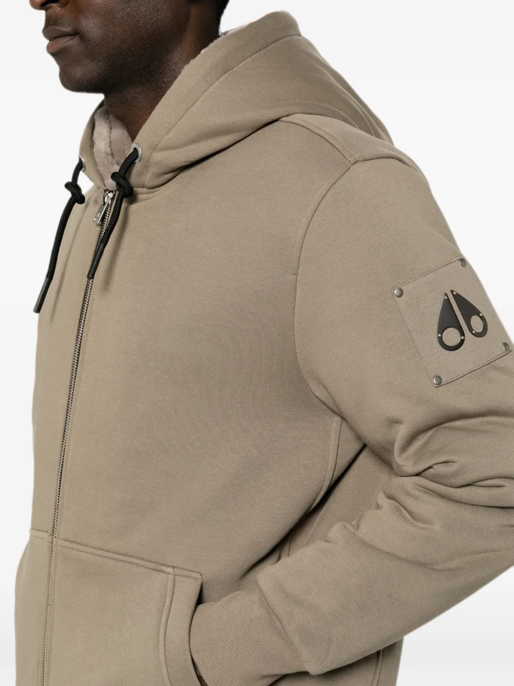 Moose Knuckles Sweater met logopatch Beige