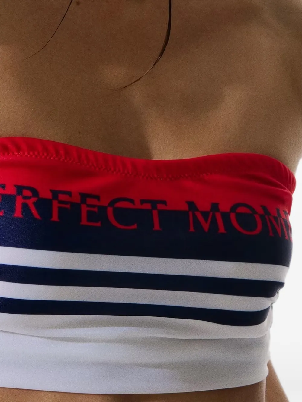 Perfect Moment Gestreepte bikinitop Wit