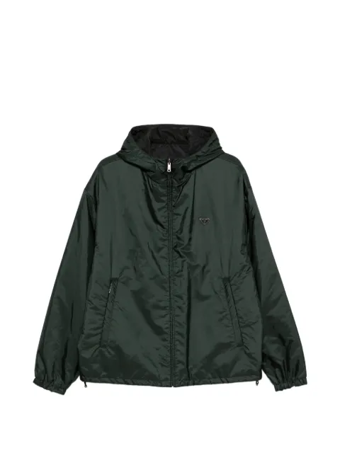 Prada logo-plaque hooded jacket
