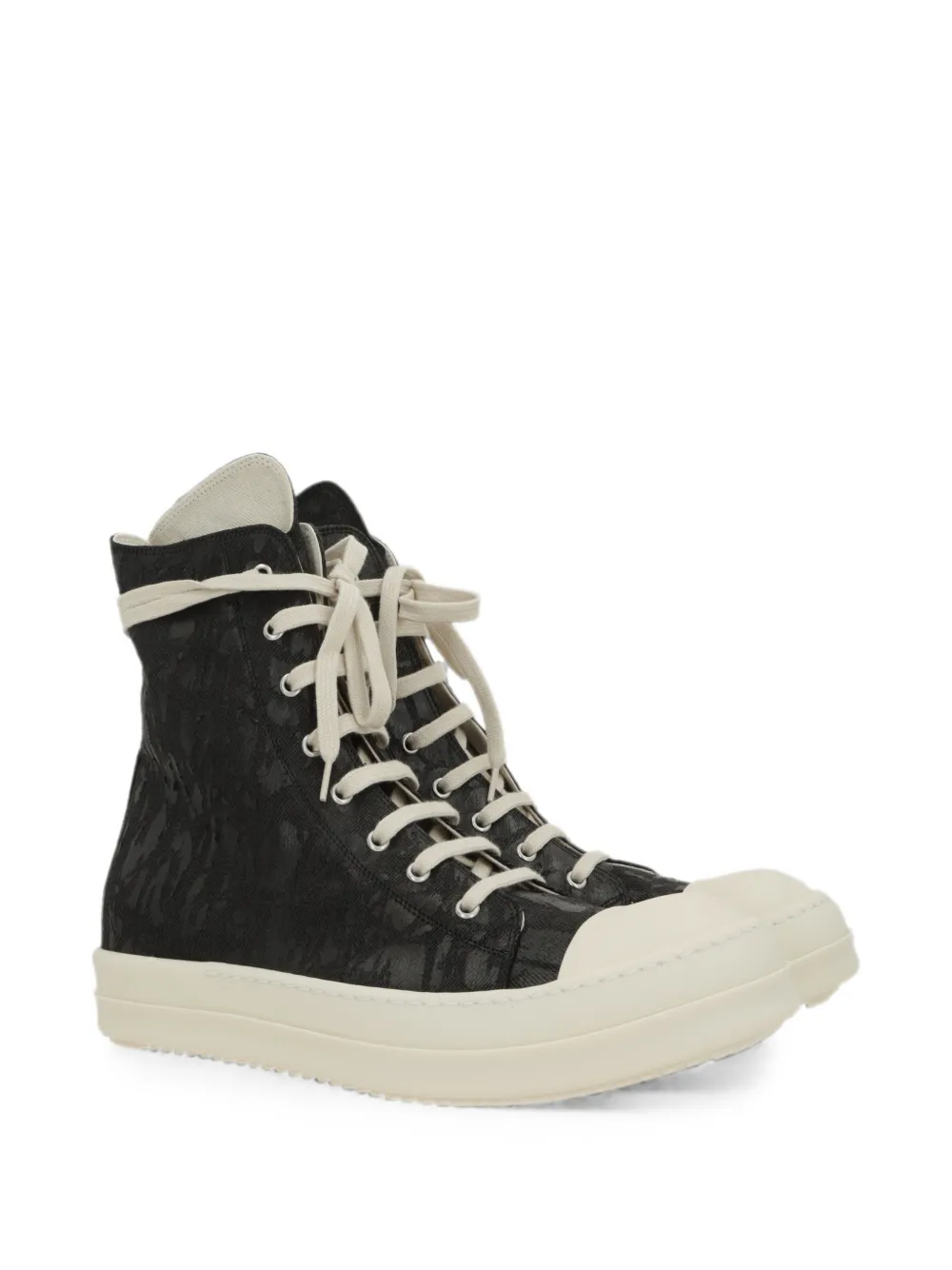 Rick Owens DRKSHDW coated high-top sneakers Zwart