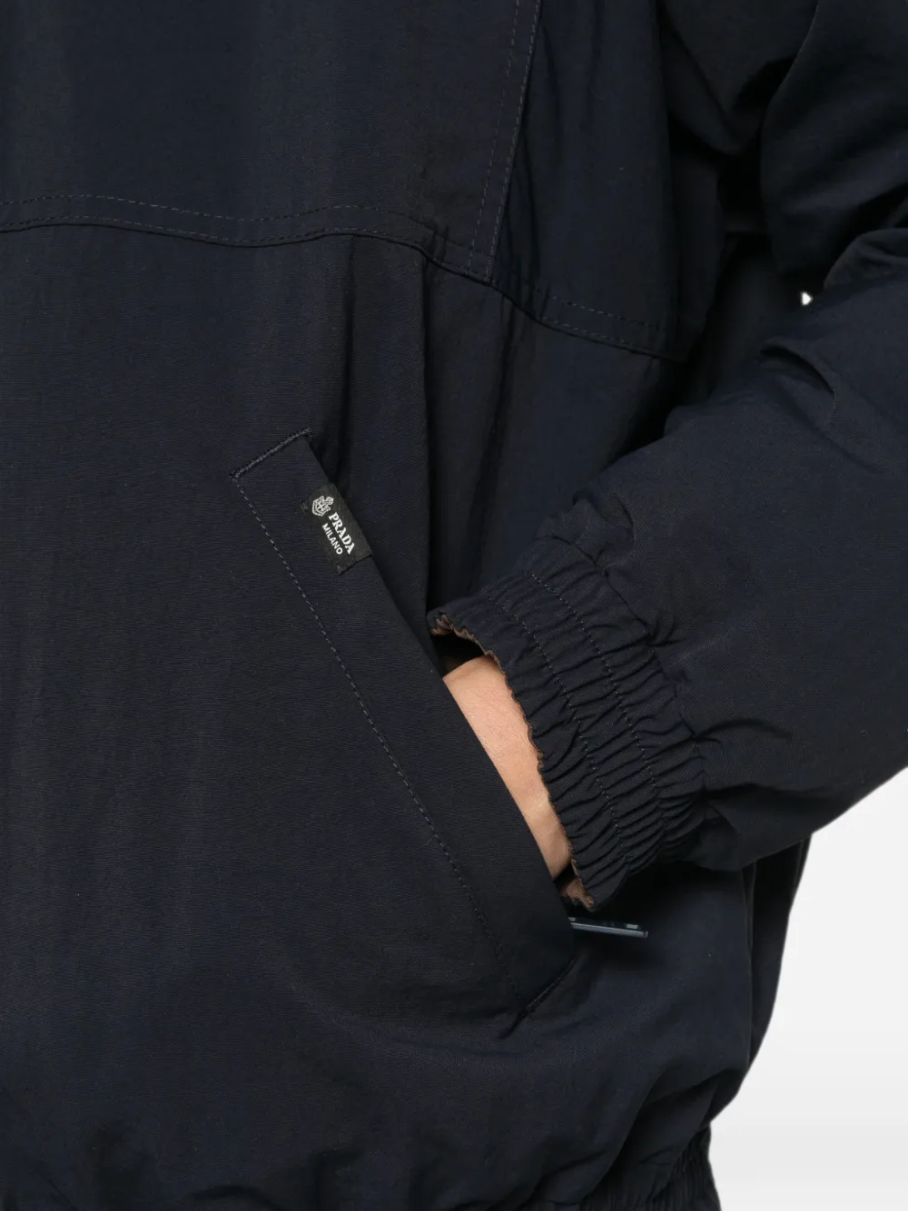 Prada zip-up reversible puffer jacket Blauw