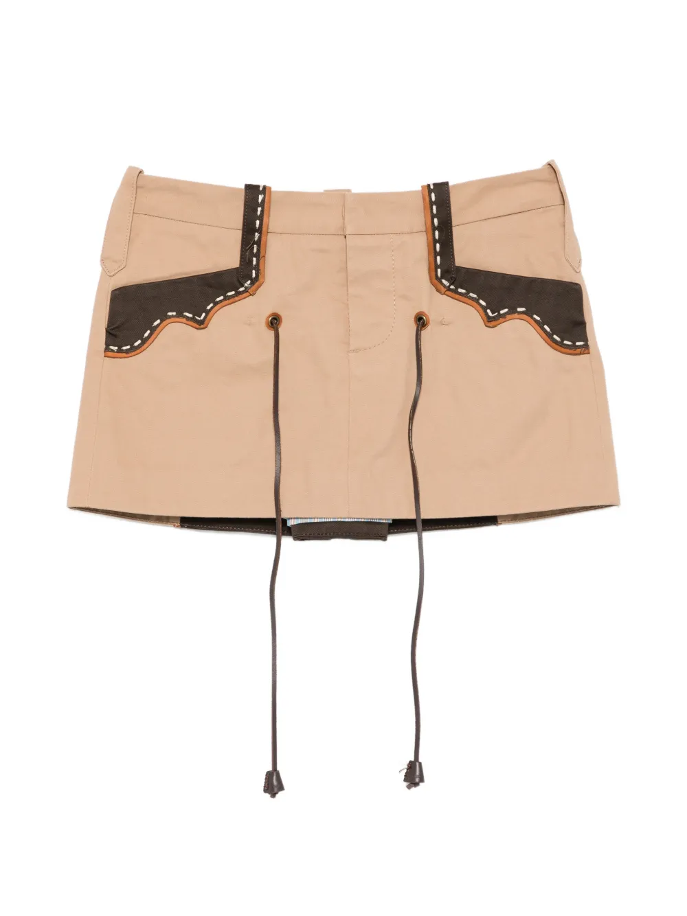 DSQUARED2 2000s contrast-panelled mini skirt - Toni neutri