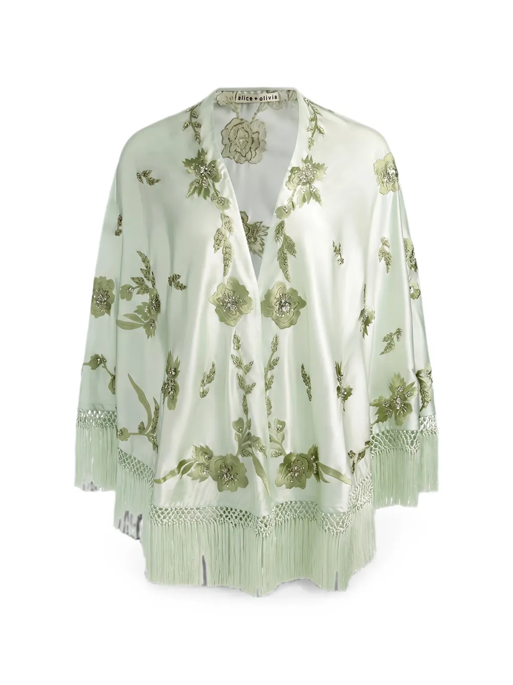 alice + olivia Cape mit blumiger Stickerei - Grün