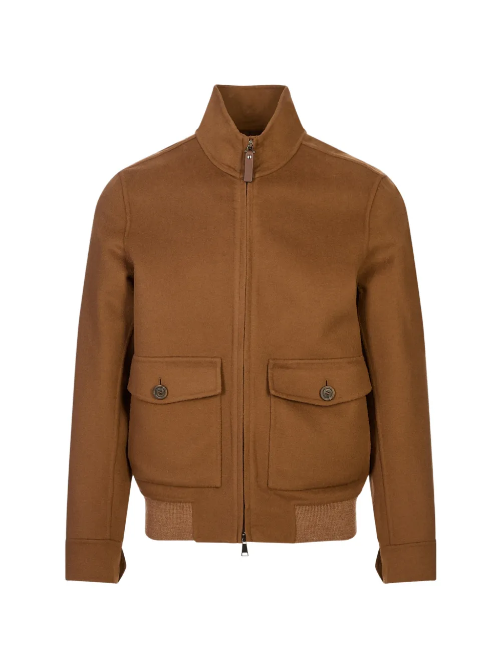Canali zip-up high-neck jacket - Marrone