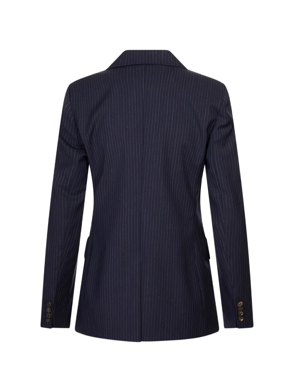 Max Mara Blazer met krijtstreep en dubbele rij knopen Blauw
