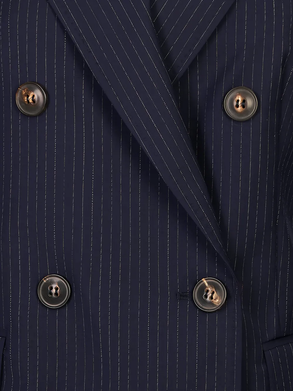 Max Mara Blazer met krijtstreep en dubbele rij knopen Blauw