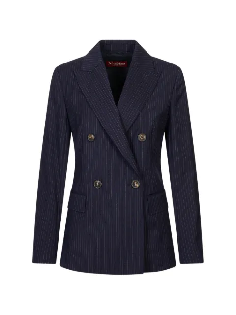 Max Mara veste en laine à boutonnière croisée - bleu marine