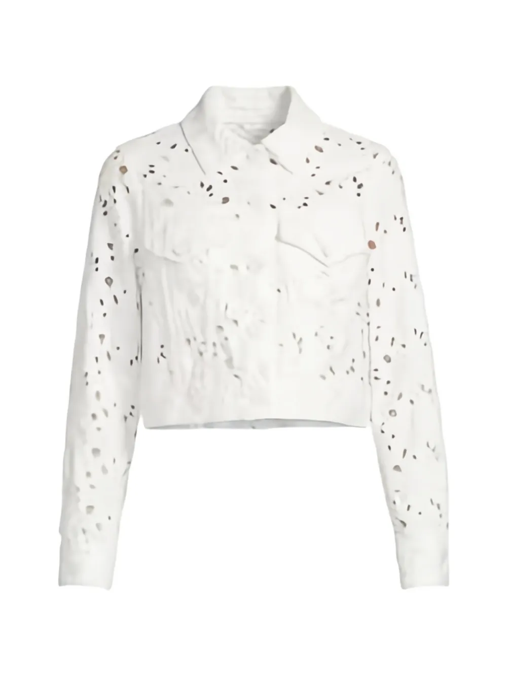 alice + olivia Chloe Jeansjacke mit klassischem Kragen - Weiß