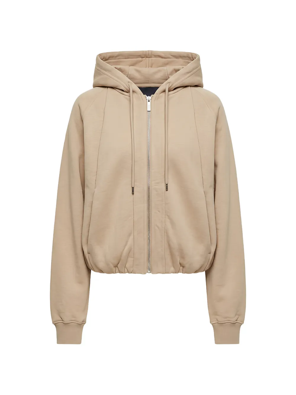 Sportmax zip-up drawstring hoodie - Nude