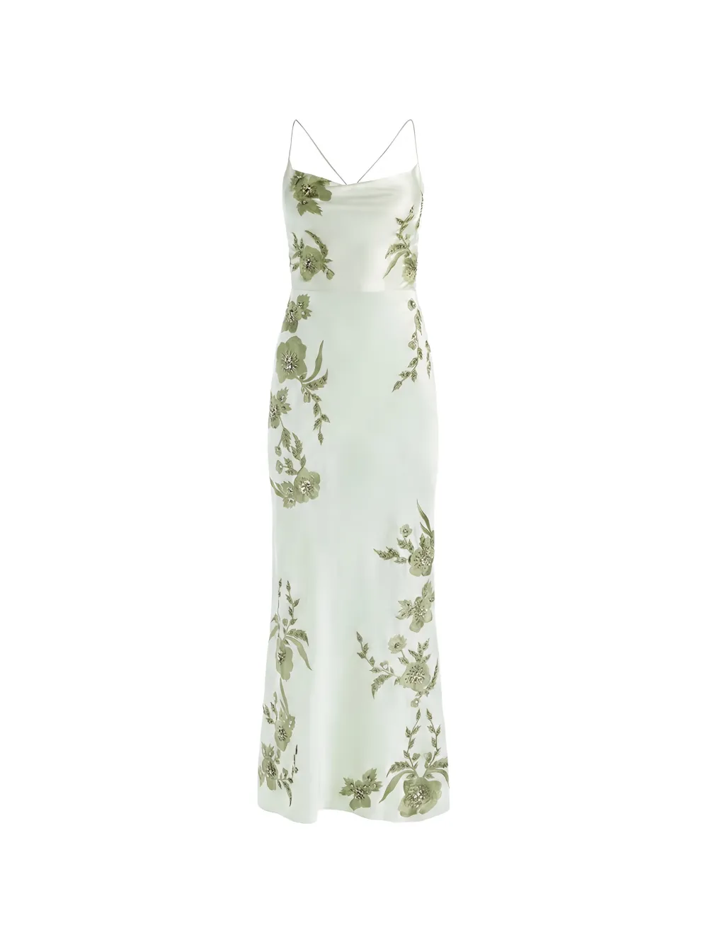 alice + olivia Montana floral-embroidered gown - Grün