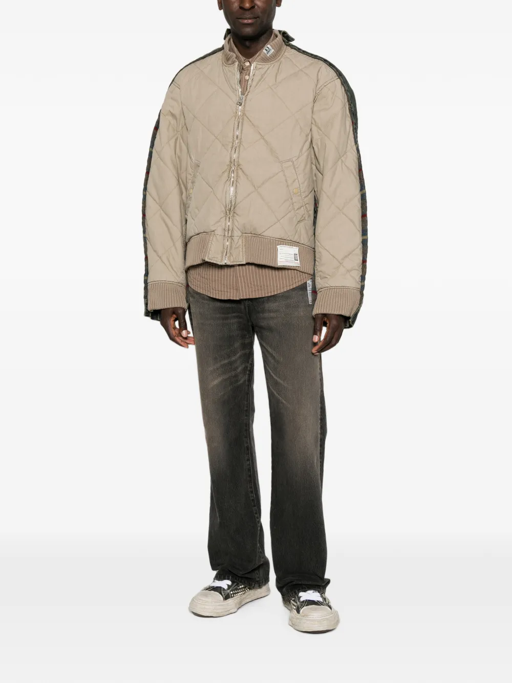 Maison MIHARA YASUHIRO Jeans met whisker-effect en patchdetail Zwart