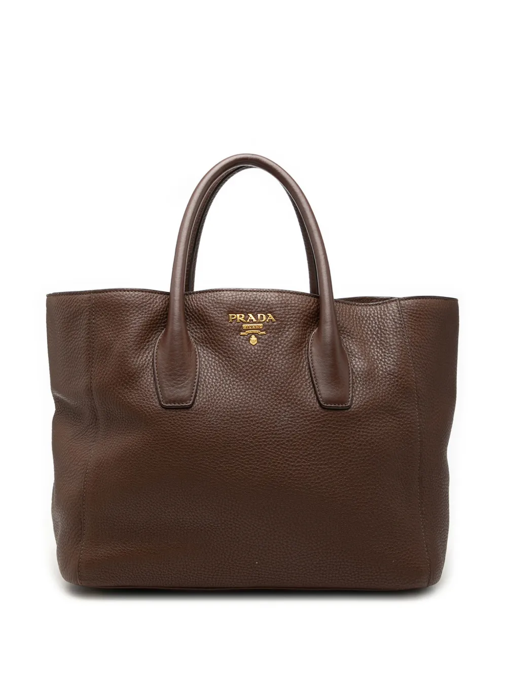Prada Pre-Owned 2010-2026 Vitello Daino Open Convertible Tote satchel - Braun
