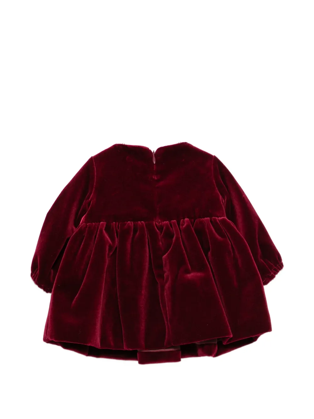 La Stupenderia Fluwelen jurk met strik-detail Rood