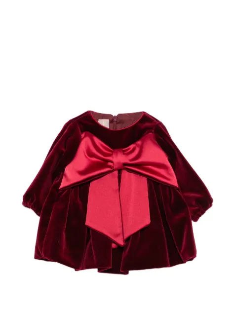 La Stupenderia set de vestido de terciopelo con detalle de lazo