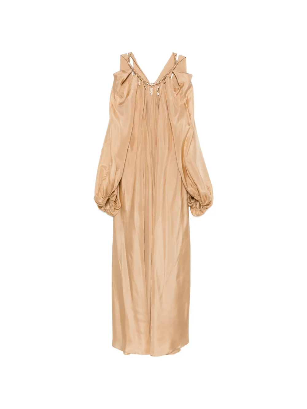 ZIMMERMANN chain-embellished cold-shoulder dress - Nude