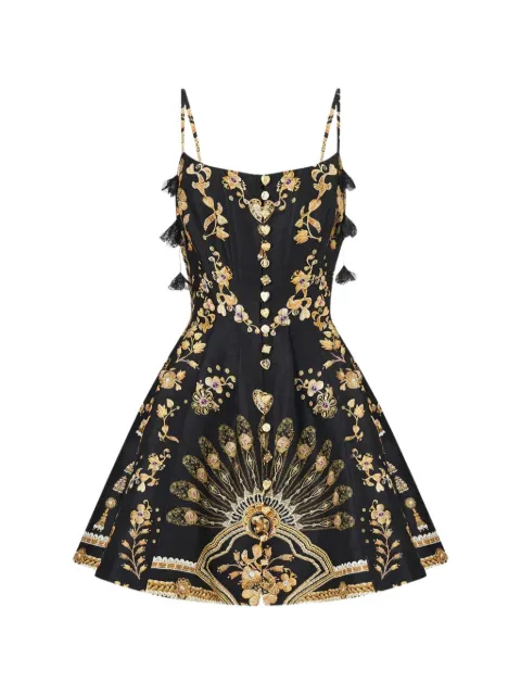 Camilla vestido corto Taurus con corsé y apliques de cristal