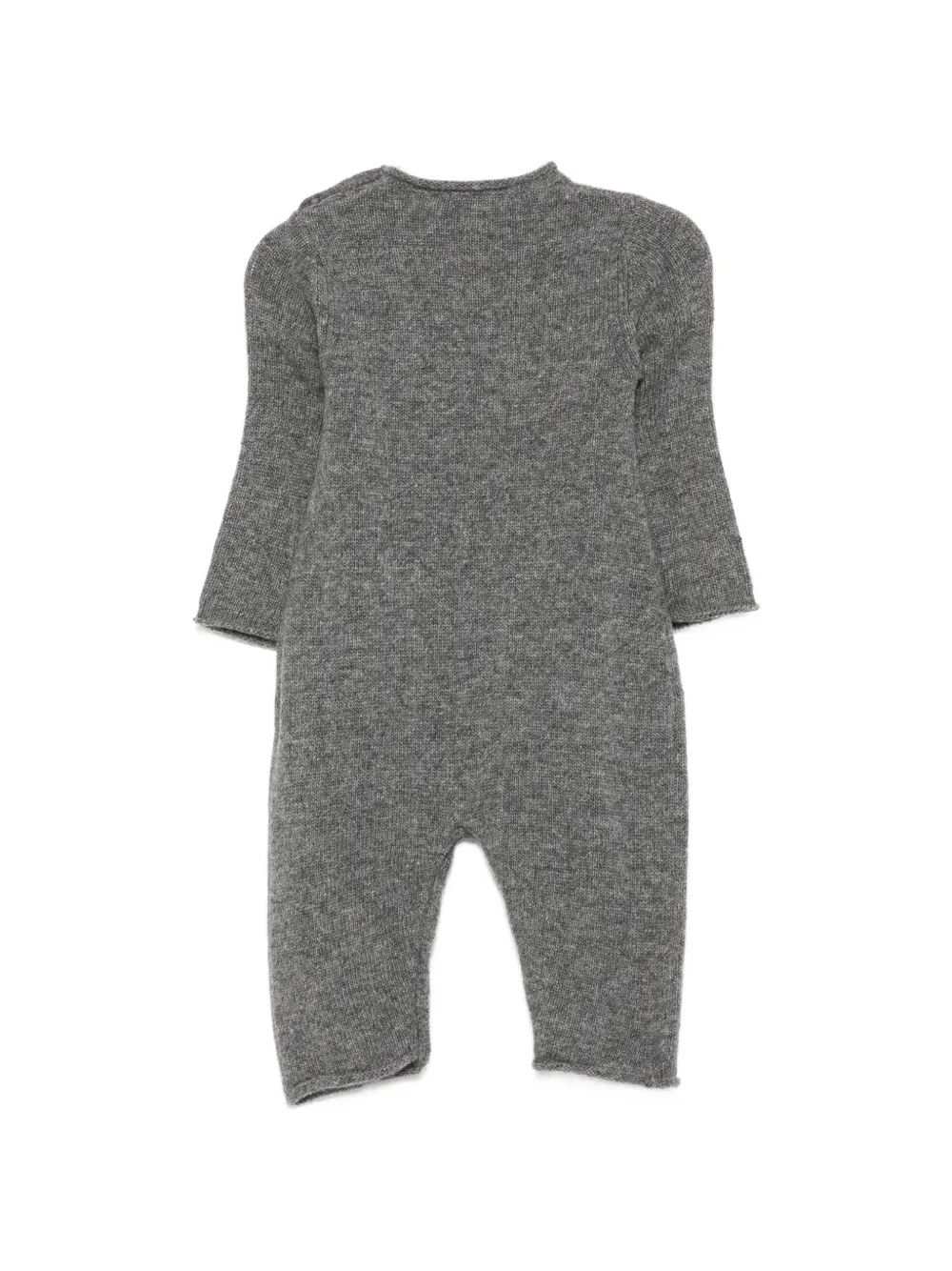 Il Gufo Gebreide romper met geborduurde teddybeer Grijs