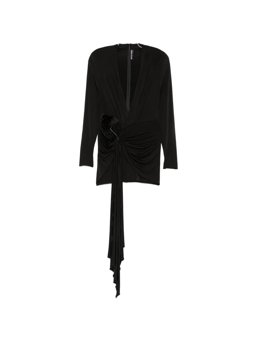 David Koma embellished draped mini dress - Nero