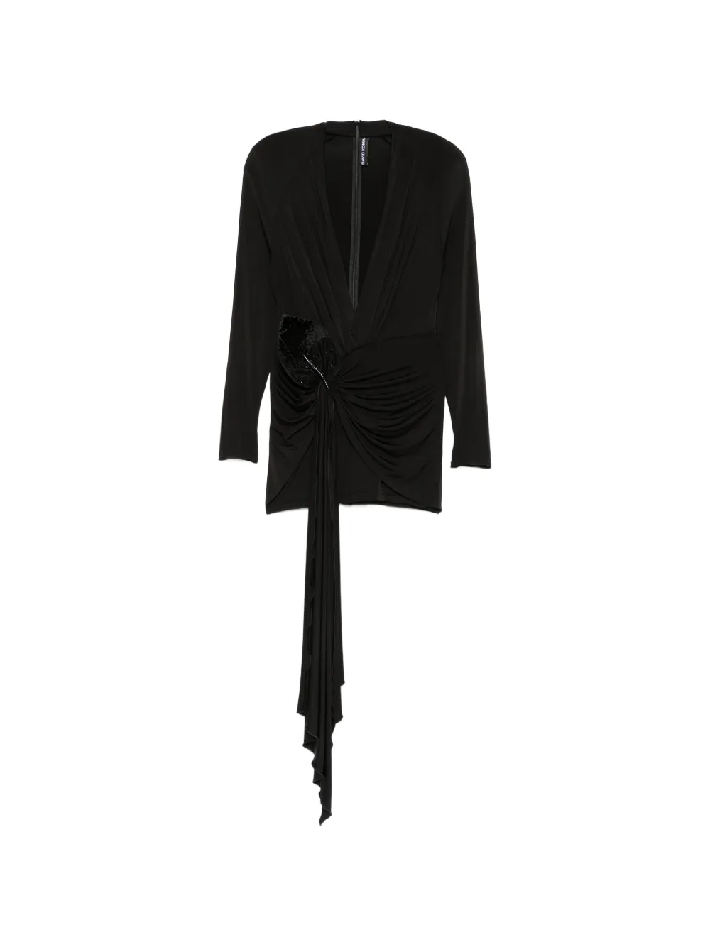 David Koma embellished draped mini dress - Nero