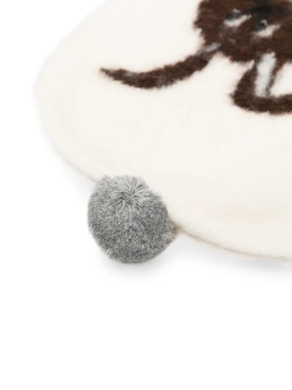 Molo Bivakmuts met pompon en dieren-patroon Beige