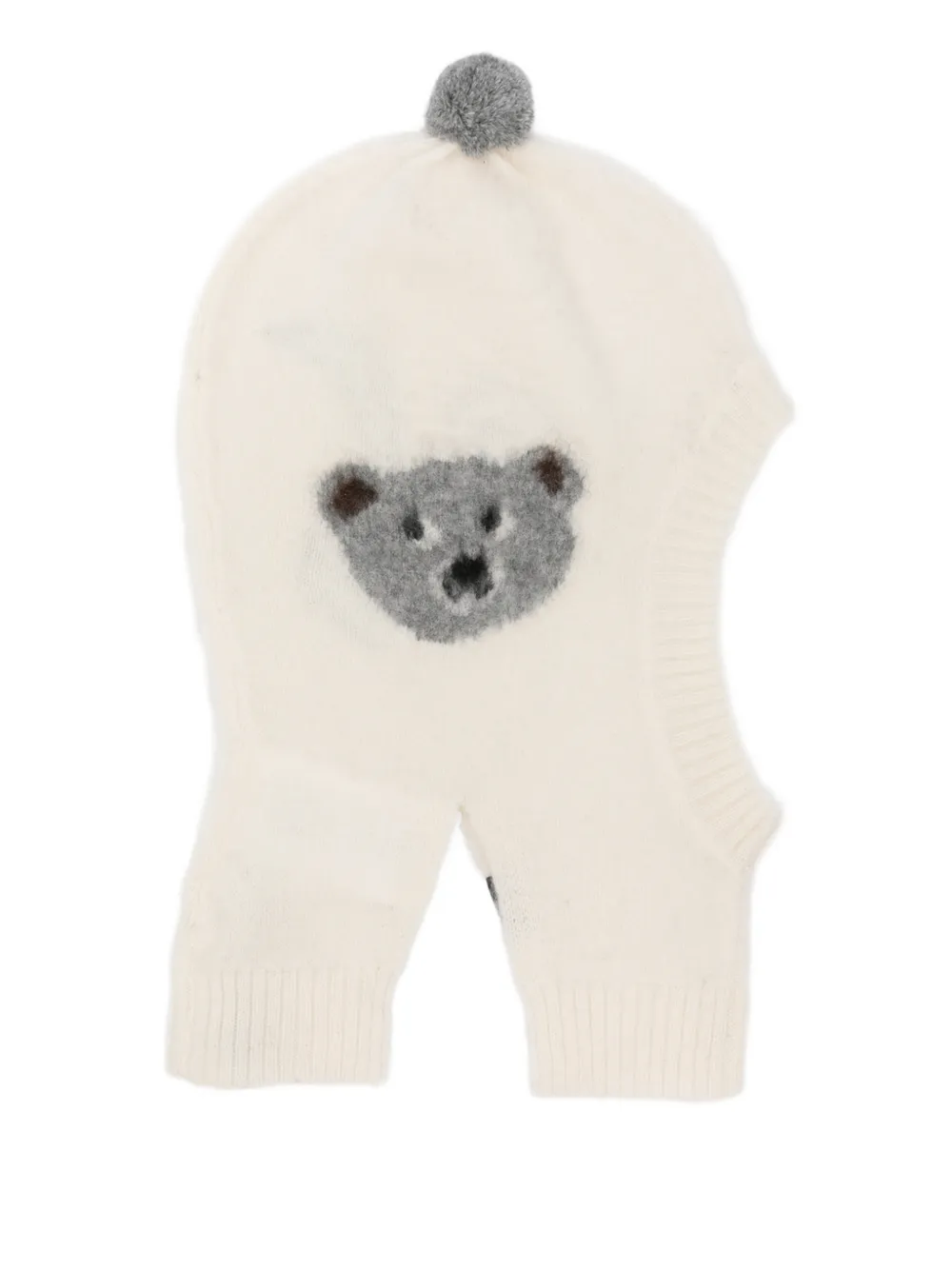 Molo Bivakmuts met pompon en dieren-patroon Beige