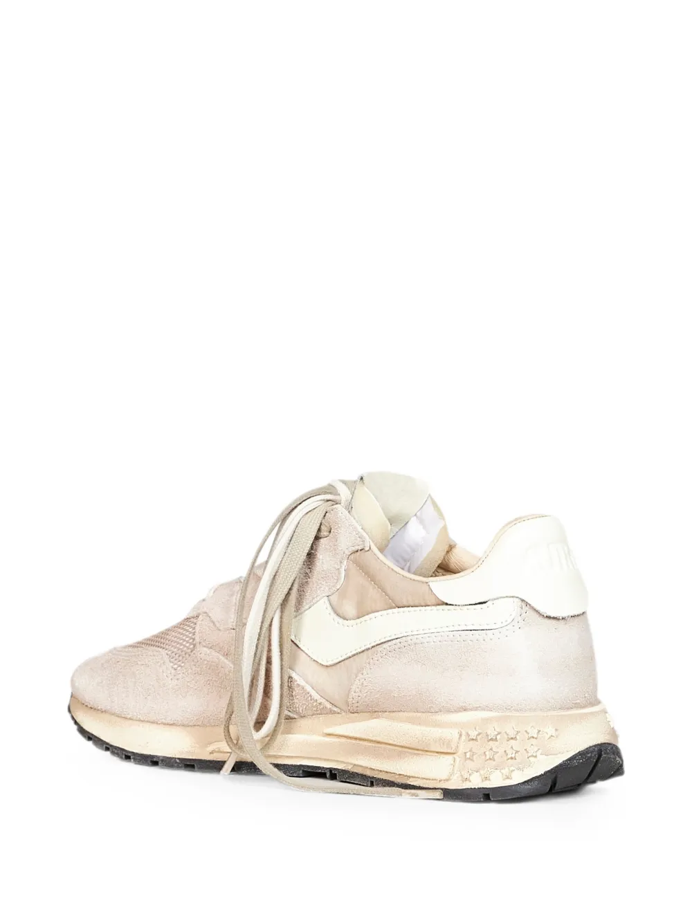Autry Reelwind distressed-finish lace-up sneakers Beige