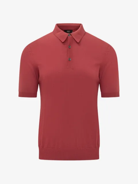 Hosio short-sleeve knitted polo shirt