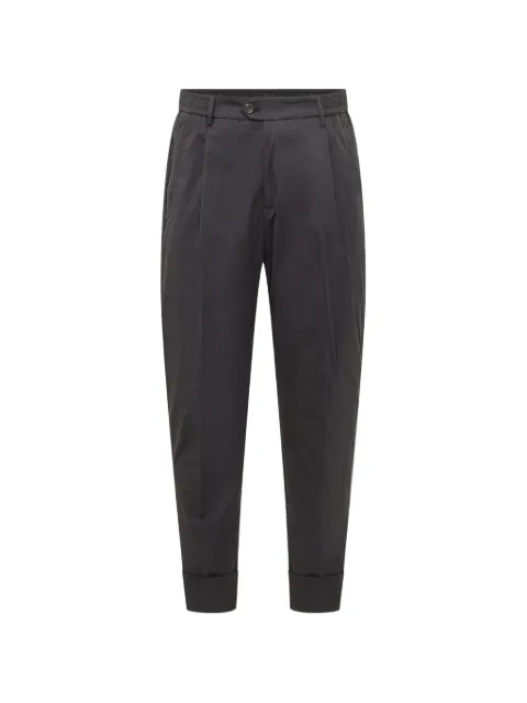Hosio pleated turn-up-hem trousers