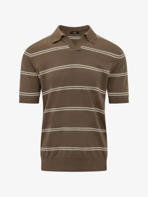 Hosio striped cotton polo shirt