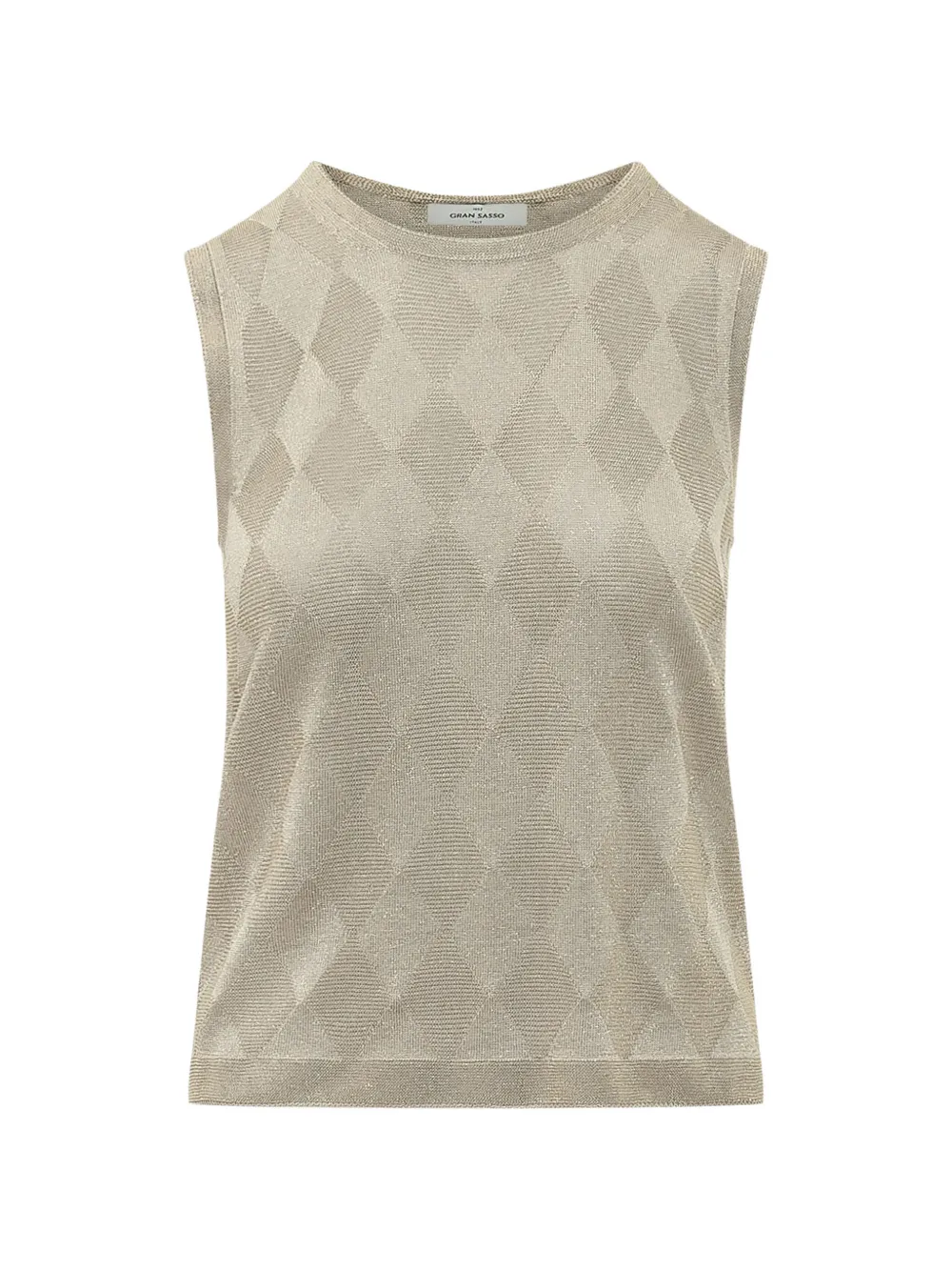 Gran Sasso Argyle-pattern Knit Top In Neutral